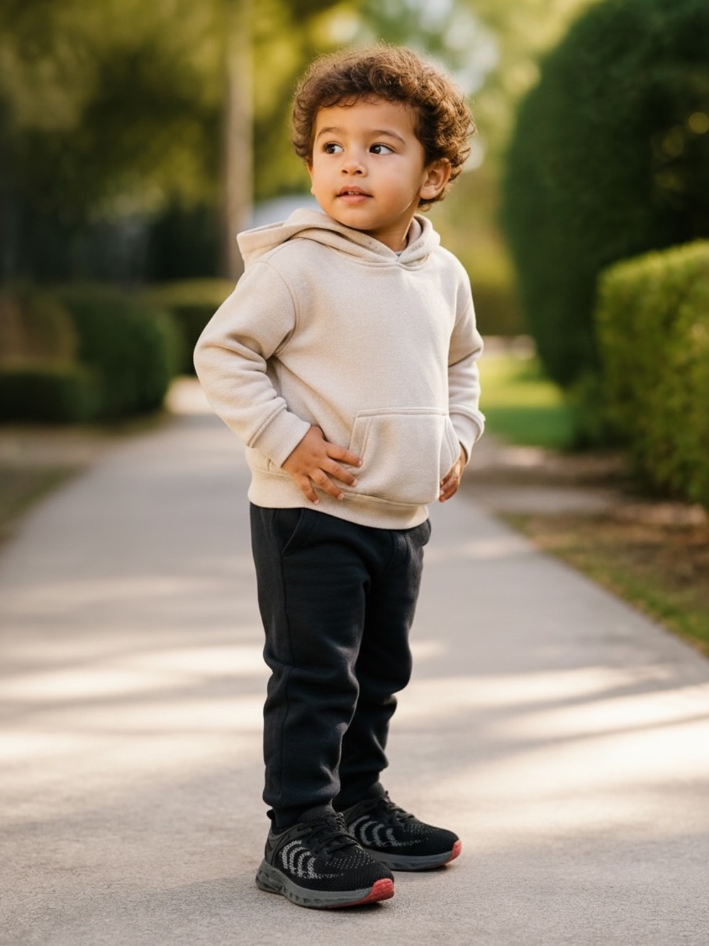 Black Knit Slip-On Athletic Running Shoes - small boy Size 8 (EU 25)